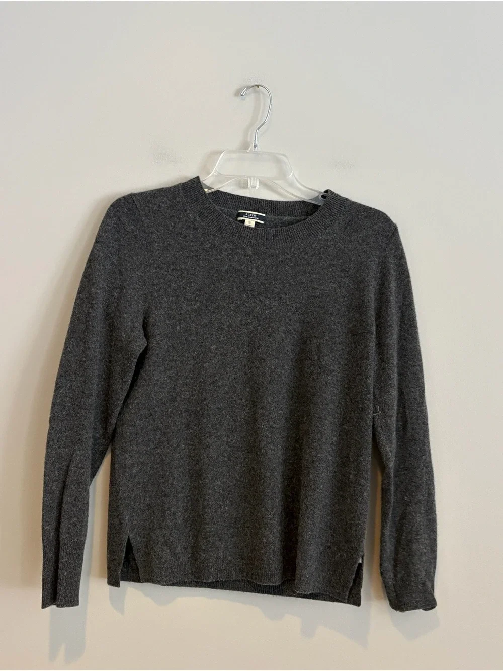 J. Crew Women's 100% Cashmere Charcoal Crewneck Sweater Size S